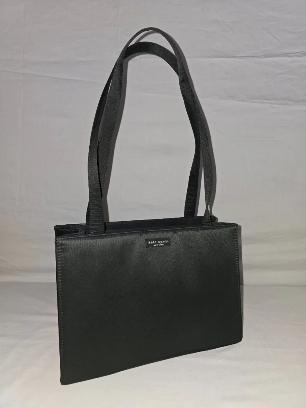 Vintage Kate Spade Sam Black Nylon Classic Box Tote Shoulder Bag Made In The USA